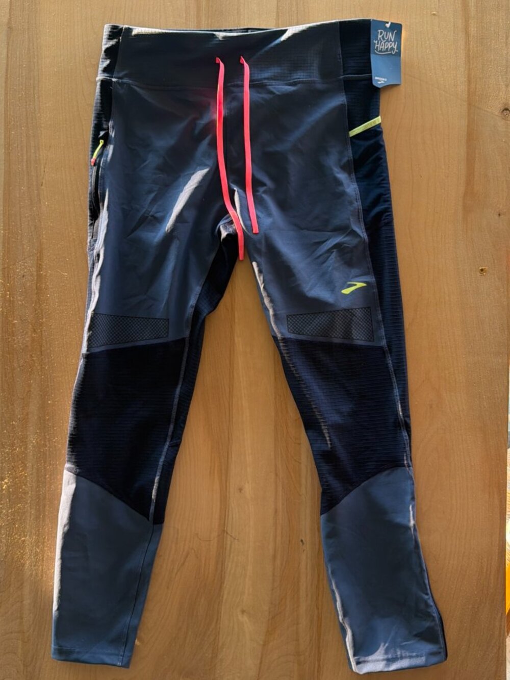 Brooks Men’s High Point Tight Running Trail Tights Size L Ocean Navy NWT